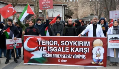 Sinop’ta Sağlık Çalışanları Gazze’ye Destek İçin Sessiz Yürüyüş Düzenledi