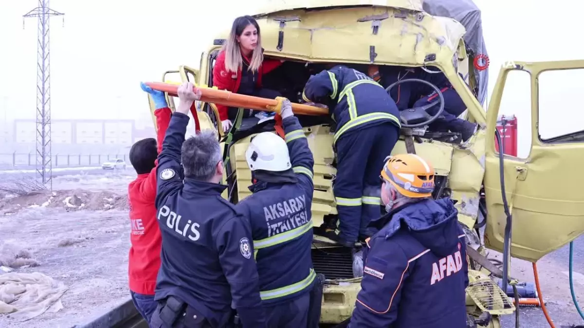 Aksaray’da Kamyon Kazası Feryatları Duyurdu